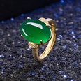 Retro ethnic green agate ancient gold green chalcedony ancient gold ring simple fashionpicture13